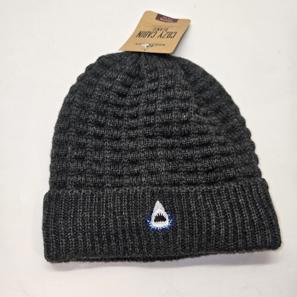 Youth‎ Northeast Outfitters Cozy Cabin Beanie Grey With Shark
